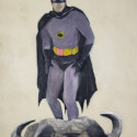 Batman on a Water Buffalo, Acrylic, 48 x 30